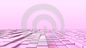 Abstract pink background with cubes. Perspective View.