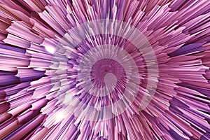 Abstract pink background with radial, radiating and converging lines
