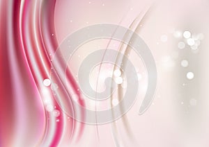 Abstract Pink and Beige Bokeh Wave Background