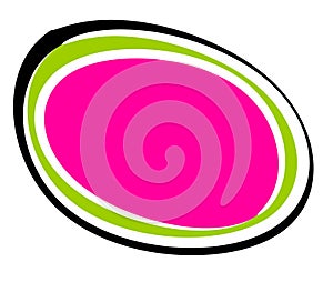 Abstract Pink Black Oval Logo