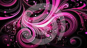 Abstract Pink and Black Swirling Design Wallpaper
