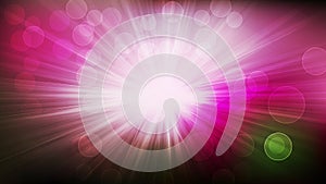 Abstract Pink Black and White Sun Rays Lights Bokeh Background Graphic