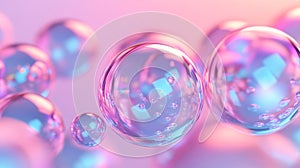 Abstract Pink And Blue Bubbles