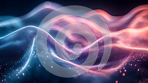 Abstract Pink Blue Wave Digital Data Network Technology Background AI generated.