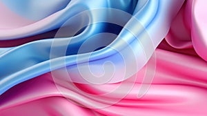 Abstract pink and blue waves background. Silk gradients and smooth texture. Wavy lines wallpaper
