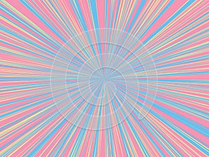 Abstract Pink blue and yellow color sunburst,sun ray background