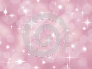 Abstract pink boke background with stars photo