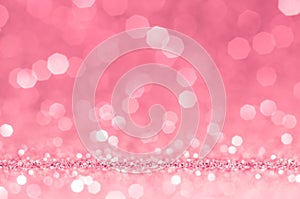 Abstract pink bokeh light background.Pink rose sparkling glittering light color elegance,smooth backdrop,artwork design for valent