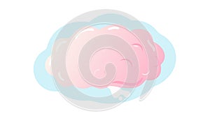 Abstract pink brain cloud, thought and creativity, vector design Generative AI