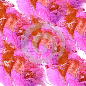 Abstract Pink, brown drawing stroke ink watercolor brush water c