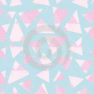 Abstract pink color triagnles pattern with grunge effect