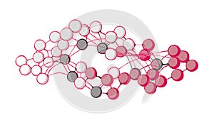 Abstract Pink Connected Dots Network, vector design Generative AI