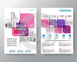 Abstract pink cross graphic element Vector brochure cover flyer poster design layout template in A4 size