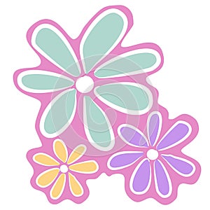 Abstract Pink Flowers Clip Art