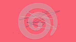 Abstract pink geometric pattern background with random object