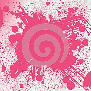 Abstract pink grunge background with splat halftone dots