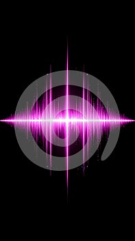 Abstract Pink Light Waveform on Black Background