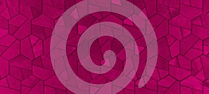Abstract pink magenta colored dark seamless geometric hexagonal hexagon mosaic cement stone concrete tile wall texture background photo