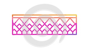 Abstract Pink Mesh Border: Modern Geometric Decorative Element, vector design Generative AI