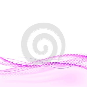 Abstract pink modern swoosh wave dotted border template