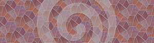 Abstract pink orange geometric hexagonal hexagon mosaic cement stone concrete tiles, tile mirror wall texture background banner