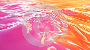 Abstract Pink and Orange Liquid Waves Background Texture