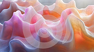 Abstract Pink Orange White Wavy Texture Background