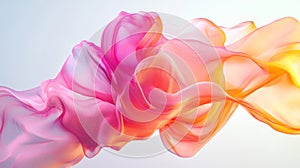 Abstract Pink Orange Yellow Fabric Flowing