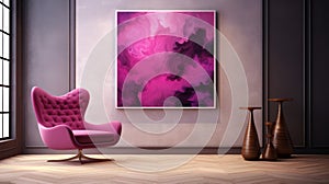 Abstract Pink Painting: Dark Black And Violet Turbulence In Kolsch Room photo