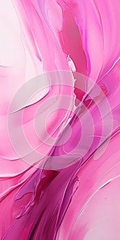 Abstract Pink Painting: Fluid Lines And Organic Abstractions