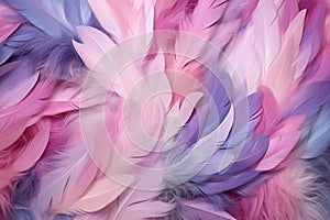 Abstract Pink and Purple Feathers Background