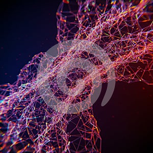 Abstract Pink Purple Network Data Visualization