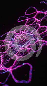 Abstract Pink Purple Network Data Visualization