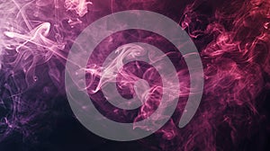 Abstract pink and purple smoke on dark background