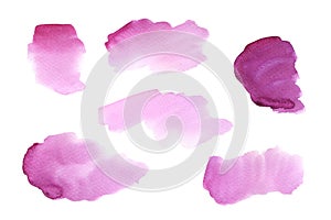 Abstract pink and purple watercolor blots