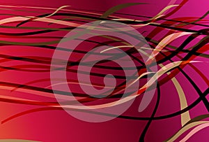 Abstract Pink Red And Black Chaotic Wave Lines Background Beautiful elegant Illustration