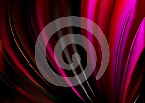 Abstract Pink Red and Black Glowing Curved Stripes Background Illustrator