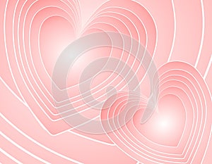 Abstract Pink Retro Hearts Background