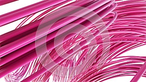 Abstract pink smooth lines on white background