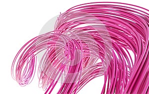 Abstract pink smooth lines on white background