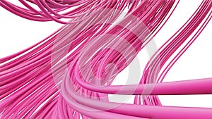 Abstract pink smooth lines on white background