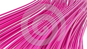 Abstract pink smooth lines on white background