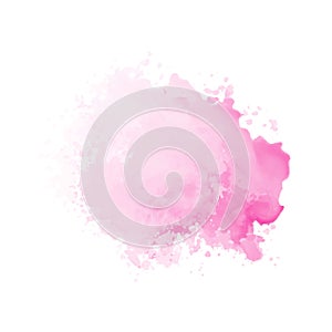 Abstract pink watercolor water splash on a white background