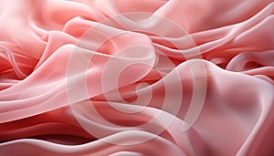 Abstract pink wave pattern on smooth silk backdrop generated by AI