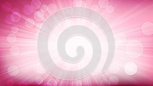 Abstract Pink and White Bokeh Defocused Lights with Light Rays Background Vector Illustration