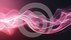 Abstract Pink and White Light Wave on Dark Background