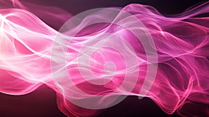 Abstract Pink and White Light Waves on Dark Background