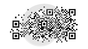 Abstract Pixel Burst QR Code Digital Effect, vector design Generative AI