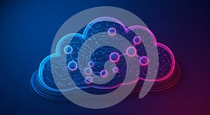 Abstract Pixel Cloud Network Data Digital Technology