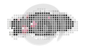 Abstract Pixel Grid Sphere Halftone Pattern, vector design Generative AI